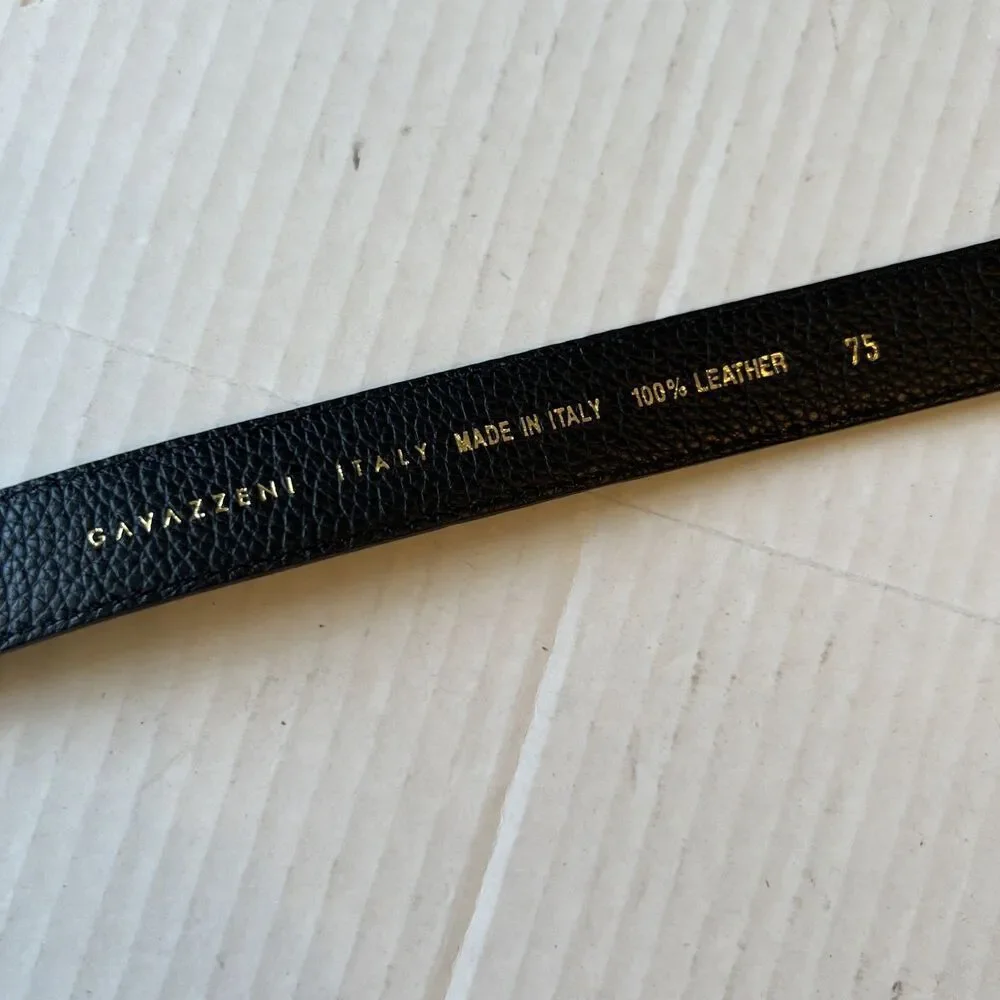 Veronica Beard/GAVAZZENI Leather Belt 75/XXS Lavanda Black Made in Italy NWT